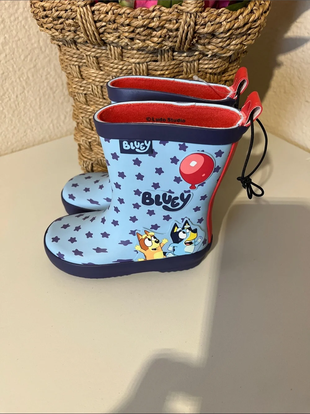 bluey Kids' Light Blue Star Rain Boots
